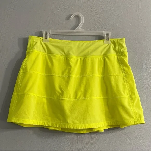 Lululemon Pace Rival skirt yellow Serpentine 10 tennis pickaball golf - Picture 6 of 15